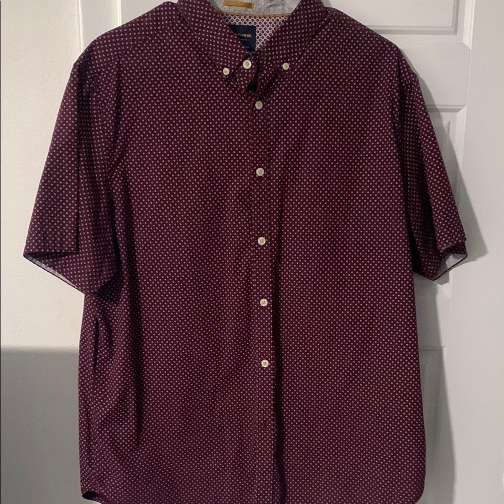 Denim & Flower Red Short Sleeve Casual Shirt